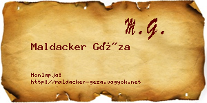 Maldacker Géza névjegykártya